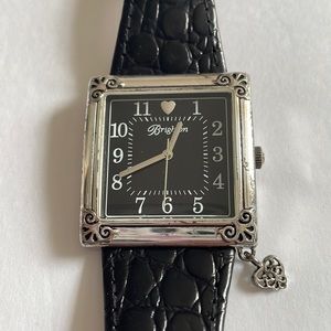 Brighton black leather strapped watch.